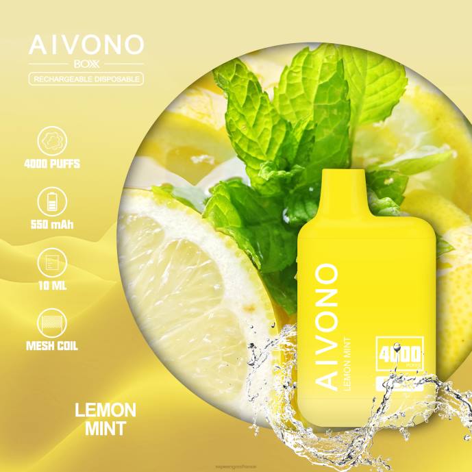 Aivono AIM BOXX 4000 menthe citronnée - 80H8230 Vape France Online