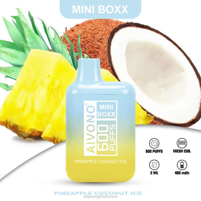 Aivono AIM MINI BOXX 600 glace à l'ananas et à la noix de coco - 80H8238 Vape France Prix