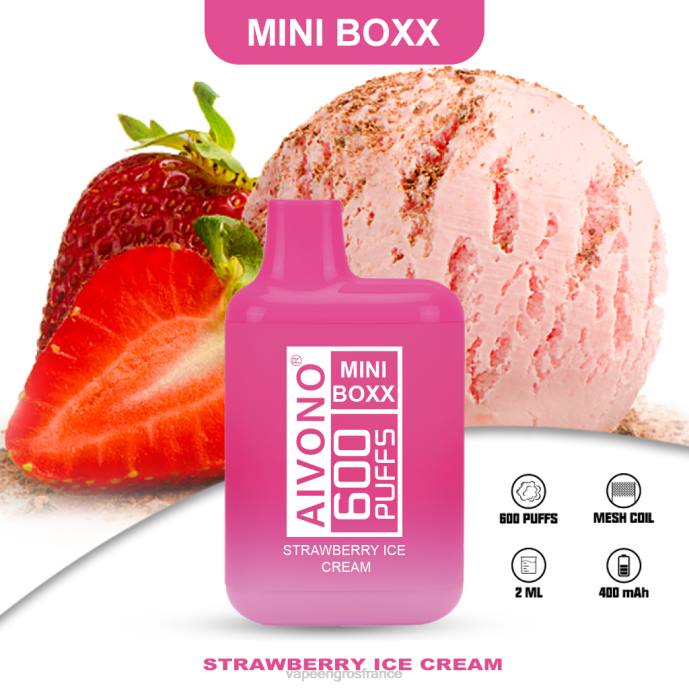 Aivono AIM MINI BOXX 600 glace à la fraise - 80H8232 Vape France Paris