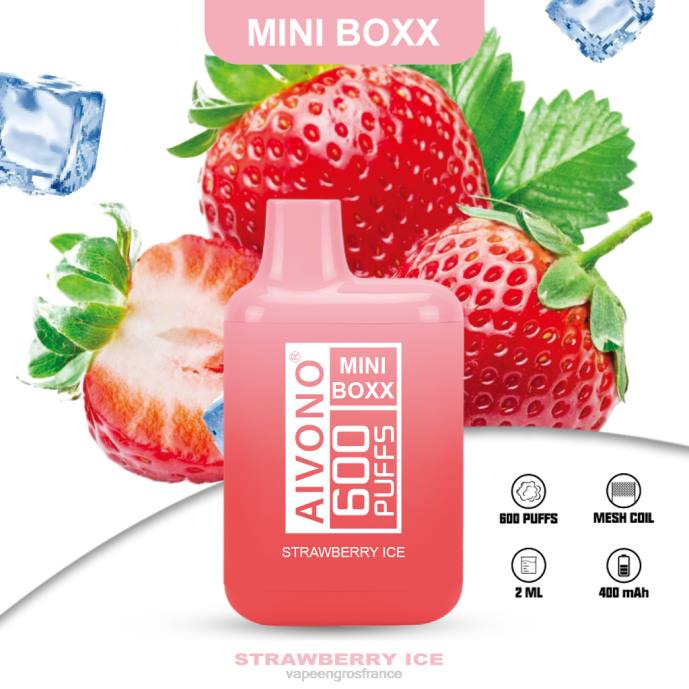 Aivono AIM MINI BOXX 600 glace à la fraise - 80H8236 Eliquide En Gros