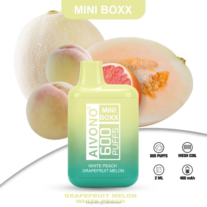 Aivono AIM MINI BOXX 600 melon pamplemousse pêche blanche - 80H8241 Vape En Gros France