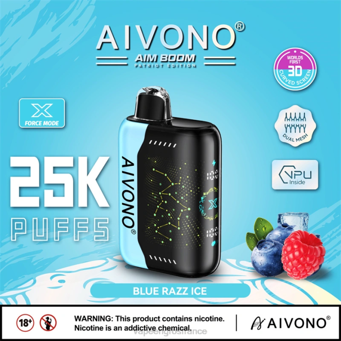 Aivono AIM BOOM 25000 glace bleue - 80H8345 Cigarette Electronique En Gros
