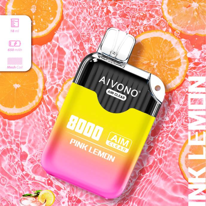 Aivono AIM CLEAR 8000 citron rose - 80H8211 Vape En Gros France
