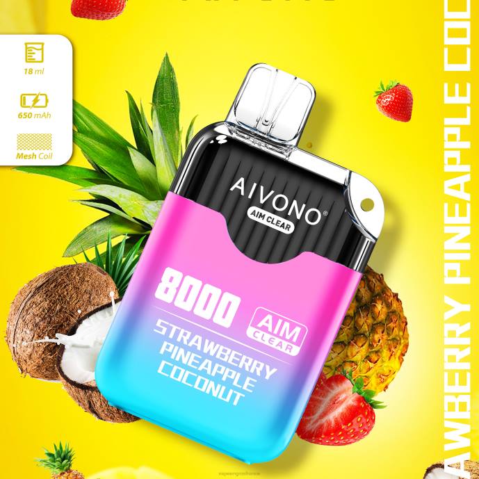 Aivono AIM CLEAR 8000 fraise ananas noix de coco - 80H8207 Vapoteuse En Gros