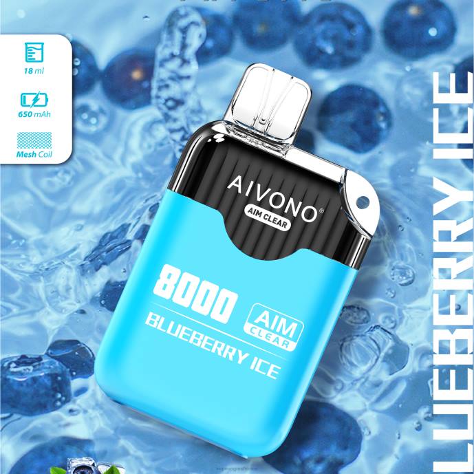 Aivono AIM CLEAR 8000 glace aux myrtilles - 80H8206 Eliquide En Gros
