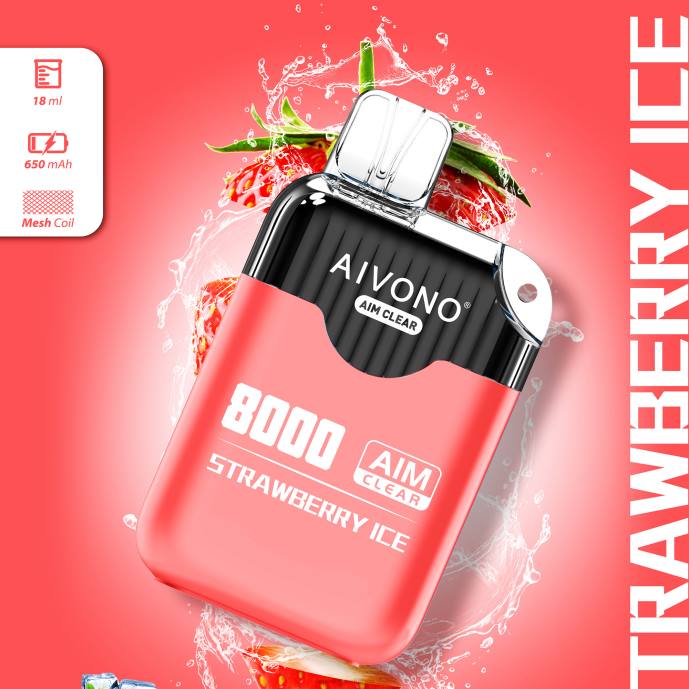 Aivono AIM CLEAR 8000 glace à la fraise - 80H8205 Cigarette Electronique En Gros