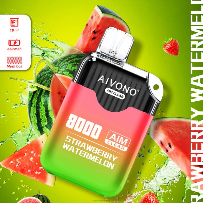 Aivono AIM CLEAR 8000 pastèque fraise - 80H8208 Vape France Prix