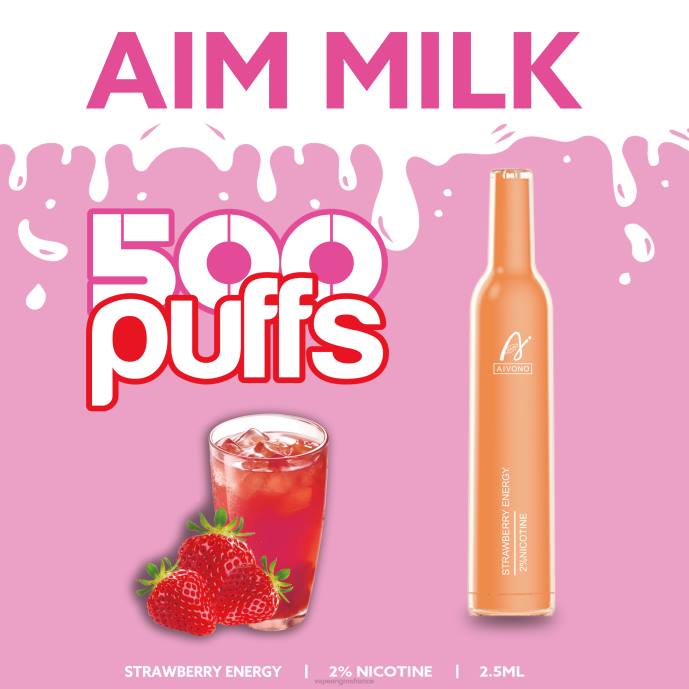 Aivono AIM MILK 500 énergie fraise - 80H8266 Eliquide En Gros