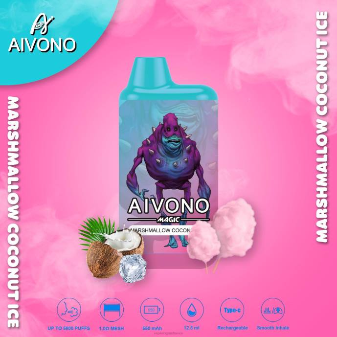 glace à la guimauve et à la noix de coco
