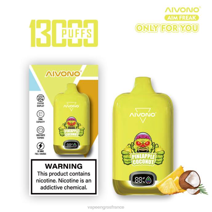 Aivono AIM FREAK 13000 ananas noix de coco - 80H8248 Vape France Prix
