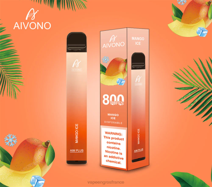 Aivono AIM PLUS 800 glace à la mangue - 80H8184 Cigarette Electronique France
