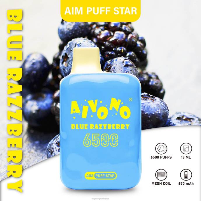 Aivono AIM PUFF STAR 6500 framboise bleue - 80H8292 Vape France Paris