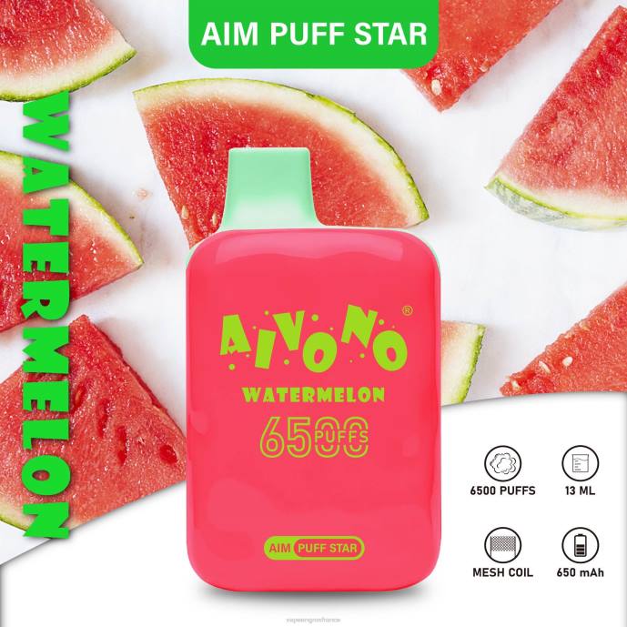 Aivono AIM PUFF STAR 6500 pastèque - 80H8291 Vape En Gros France