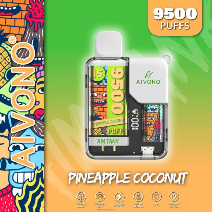 Aivono AIM TANK 9500 ananas noix de coco - 80H840 Vape France Online