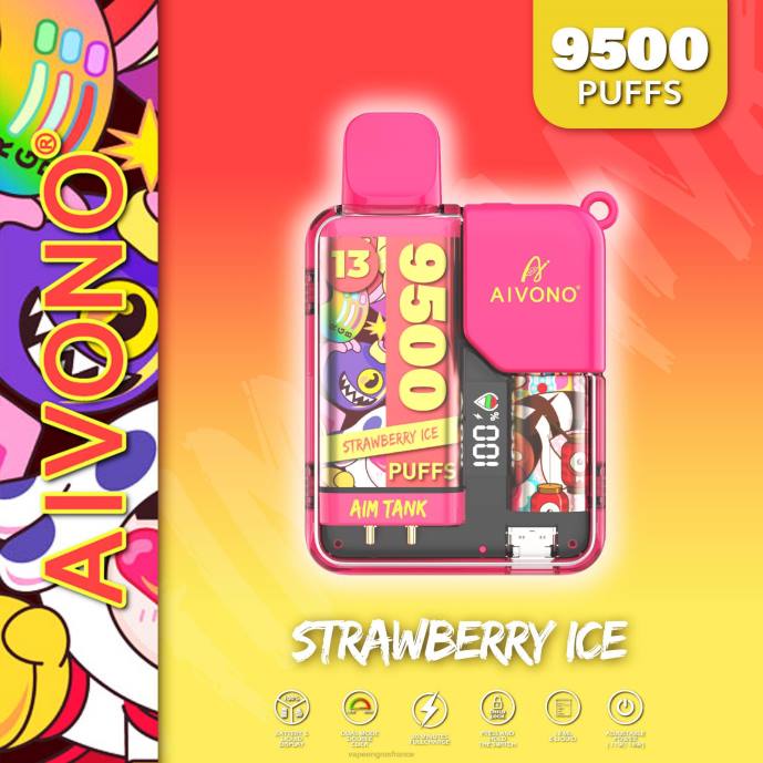 Aivono AIM TANK 9500 glace à la fraise - 80H838 Vape France Prix