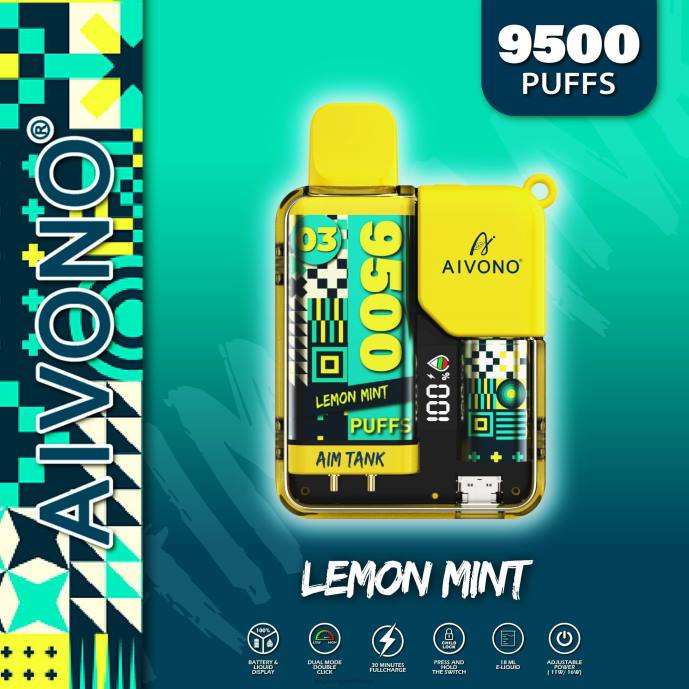 Aivono AIM TANK 9500 menthe citronnée - 80H835 Cigarette Electronique En Gros