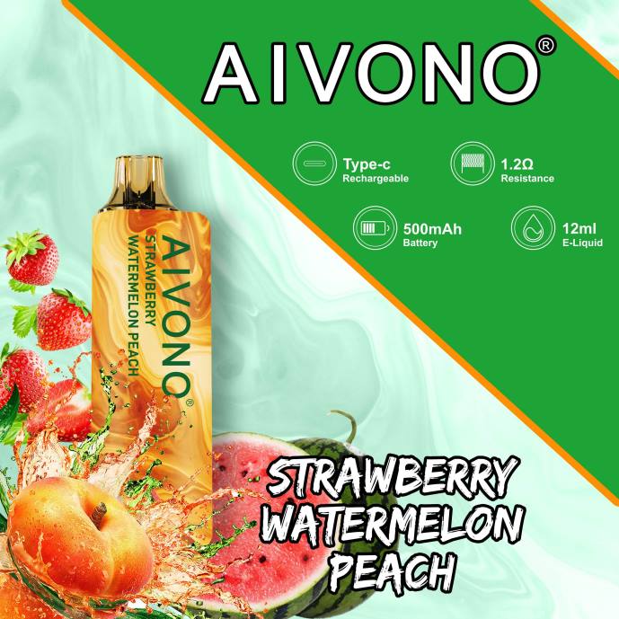 Aivono AIM GUN 7000 pêche pastèque fraise - 80H8108 Vape France Prix