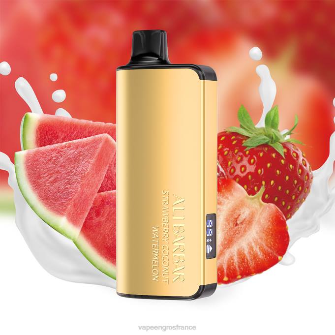 Eliquide France LZ6J24 Alibarbar Ingot 9000 vapes jetables pastèque à la fraise et à la noix de coco