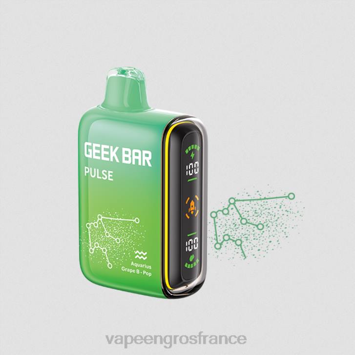 02JZ71 - Vape France Paris coup de raisin pop GEEK BAR Pulse édition zodiaque 7500 bouffées/15000 bouffées