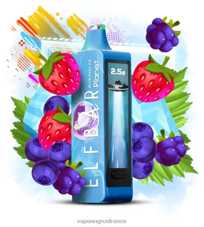 Elf Bar Planet 25000 - 2H2R415 glace bleue Cigarette Electronique En Gros