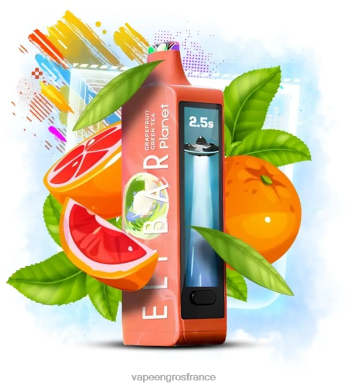 Elf Bar Planet 25000 - 2H2R417 thé vert pamplemousse Vapoteuse En Gros