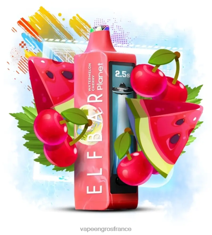 Elf Bar Planet 25000 - 2H2R421 cerise pastèque Vape En Gros France