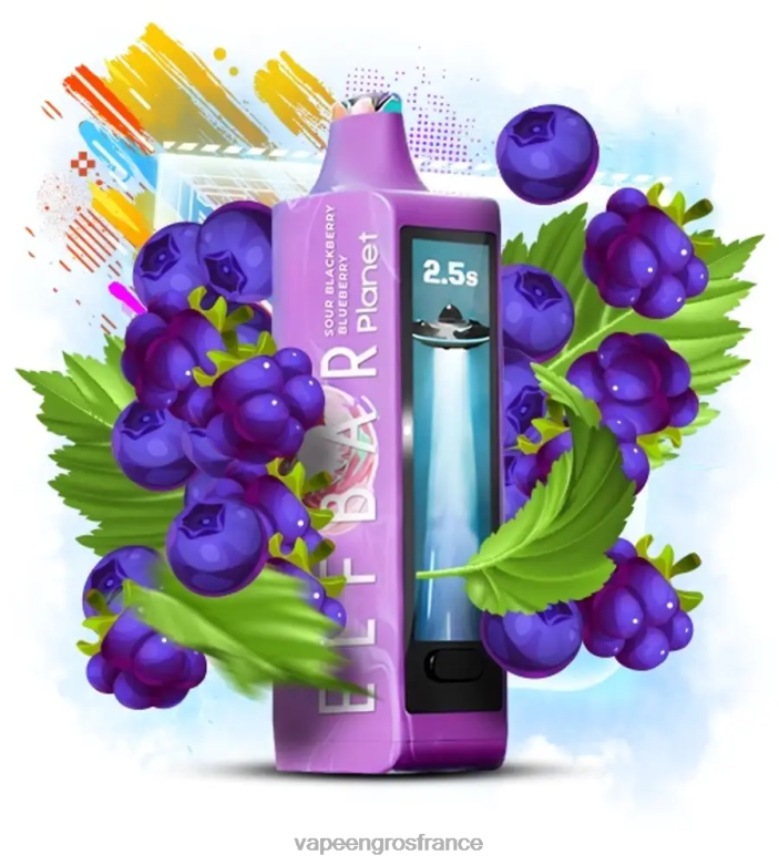 Elf Bar Planet 25000 - 2H2R422 myrtille mûre aigre Vape France Paris