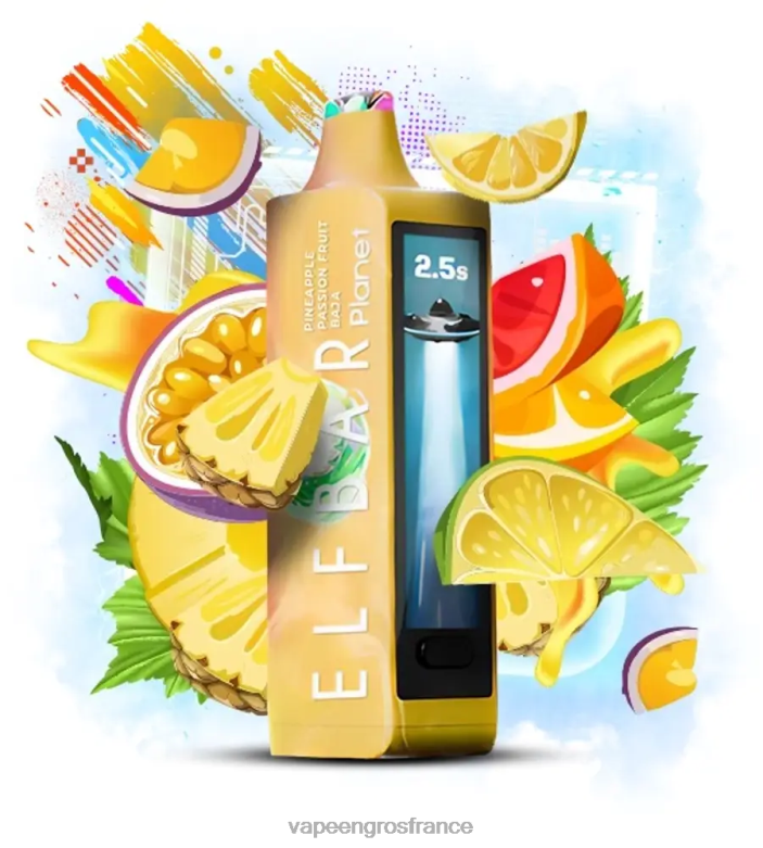 Elf Bar Planet 25000 - 2H2R427 baja aux fruits de la passion et à l'ananas Vapoteuse En Gros