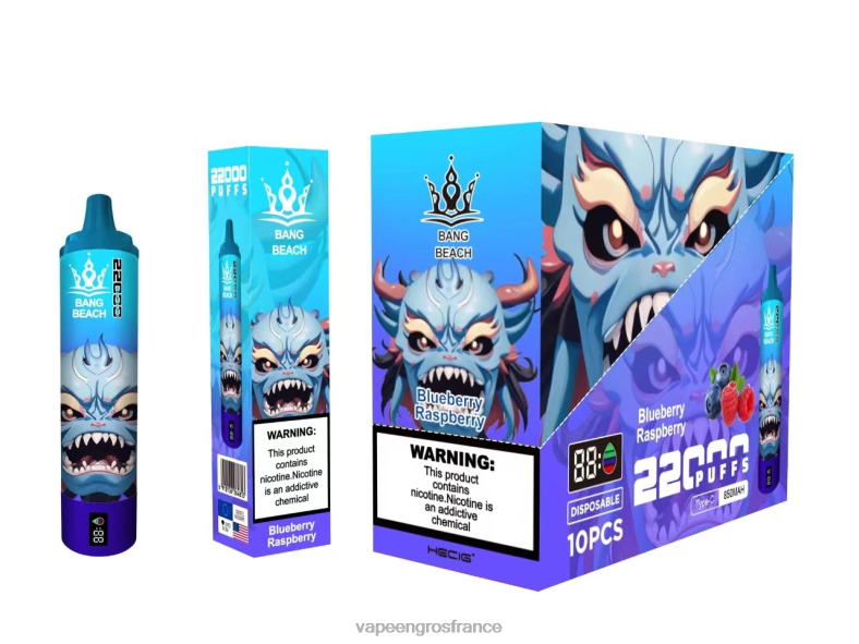 Bang Beach Écran intelligent de 22 000 bouffées 260HZ14 - Cigarette Electronique France myrtille framboise