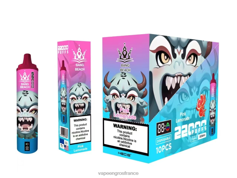 Bang Beach Écran intelligent de 22 000 bouffées 260HZ15 - Cigarette Electronique En Gros limonade rose