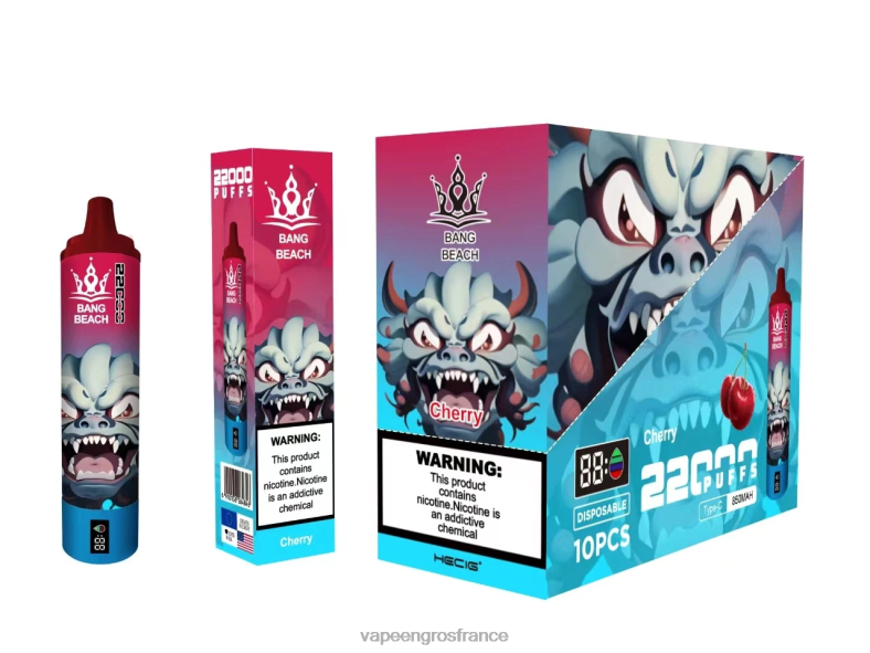 Bang Beach Écran intelligent de 22 000 bouffées 260HZ17 - Vape France Paris cerise