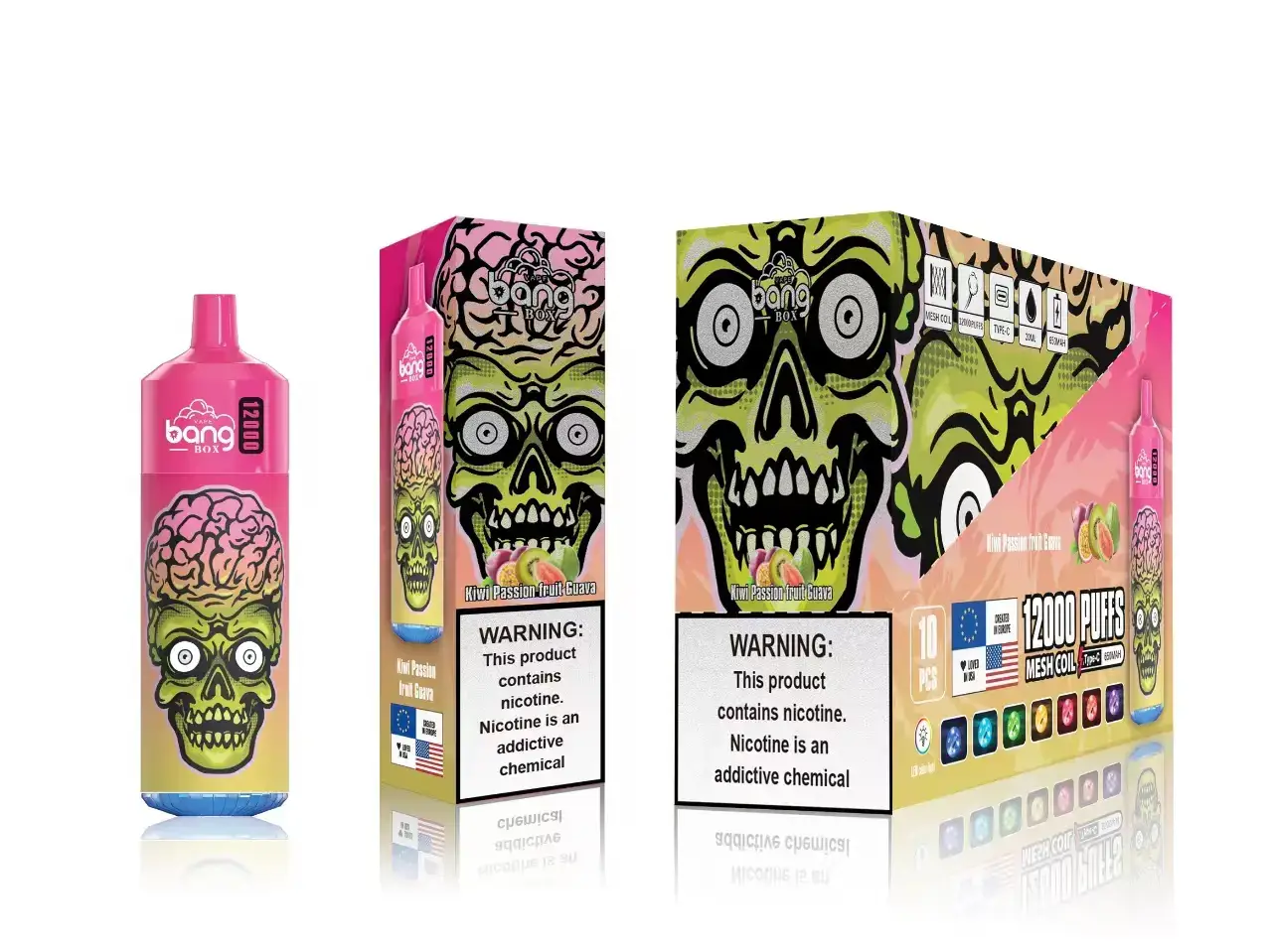 02JZ115 - Eliquide En Gros kiwi fruit de la passion goyave Bang Box 12000 bouffées