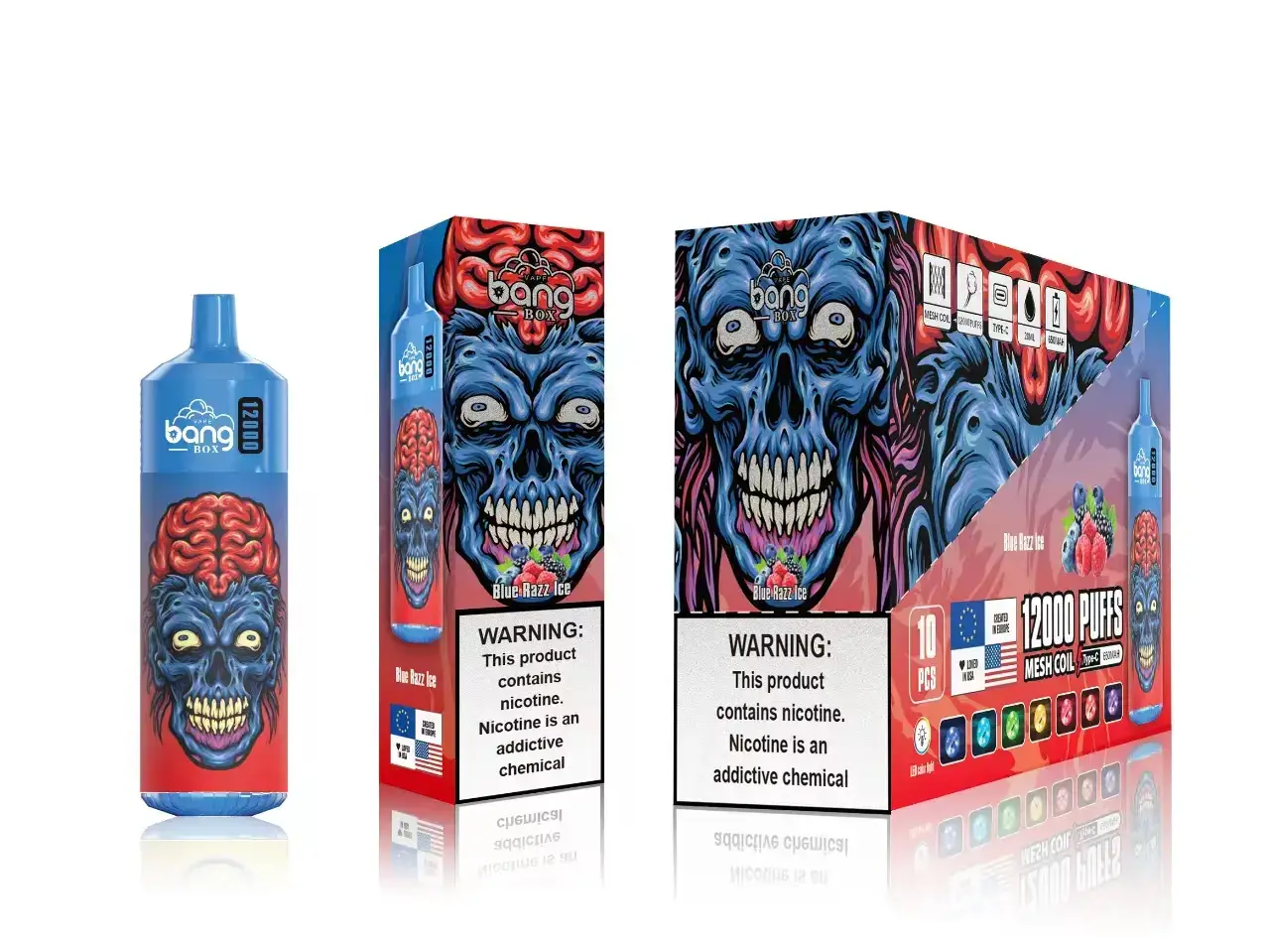 02JZ117 - Vape France Prix glace bleue Bang Box 12000 bouffées