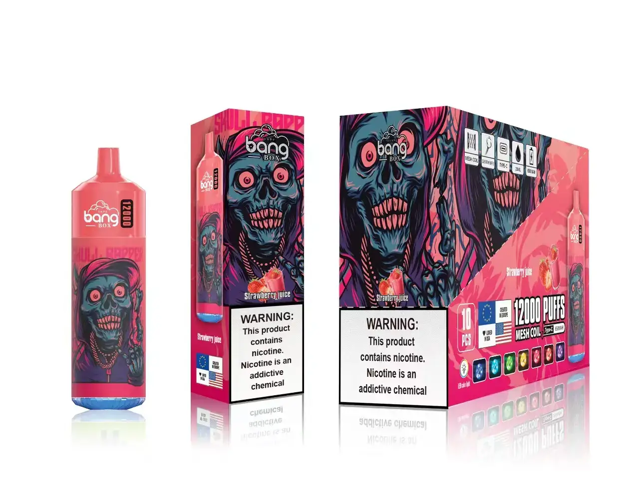 02JZ120 - Vape En Gros France Jus de fraise Bang Box 12000 bouffées
