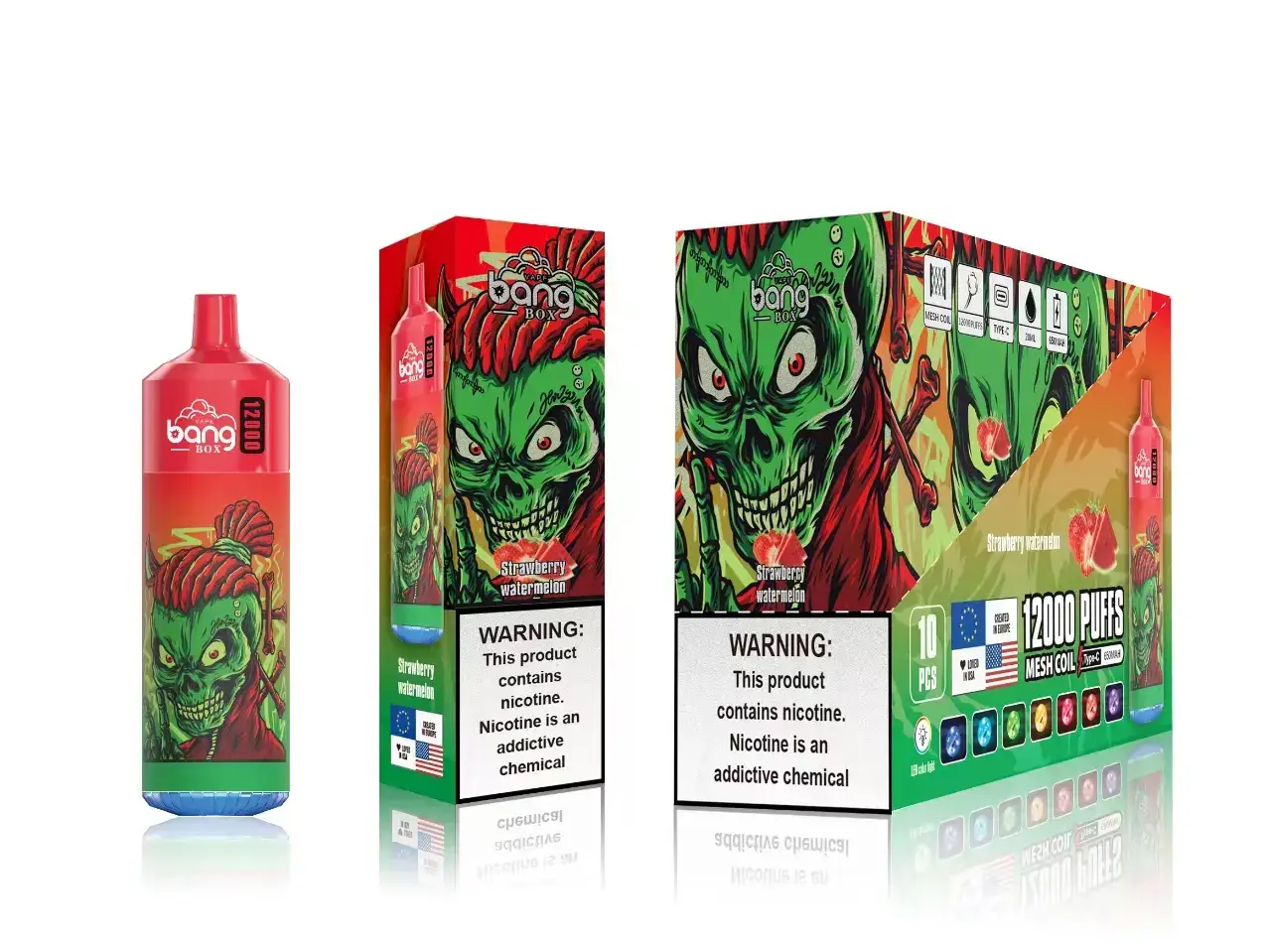 02JZ121 - Vape France Paris pastèque fraise Bang Box 12000 bouffées