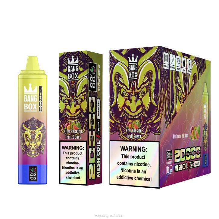 02JZ127 - Vape France Prix kiwi fruit de la passion goyave Bang Box 20000