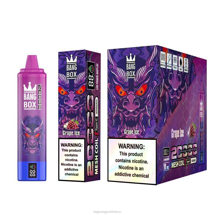 02JZ130 - Vape En Gros France glace aux raisins Bang Box 20000