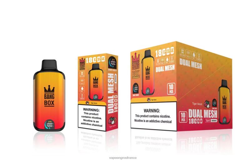Bang Box 18000 bouffées 260HZ94 - Vape En Gros France sang de tigre