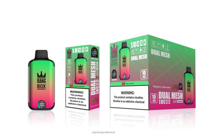Bang Box 18000 bouffées 260HZ97 - Cigarette Electronique France pastèque framboise