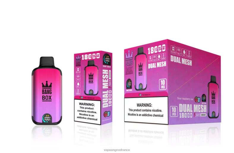 Bang Box 18000 bouffées 260HZ98 - Cigarette Electronique En Gros glace à la framboise aigre