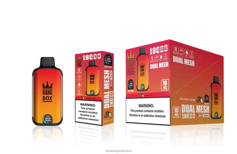 Bang Box 18000 bouffées 260HZ99 - Vape En Gros France mangue fraise