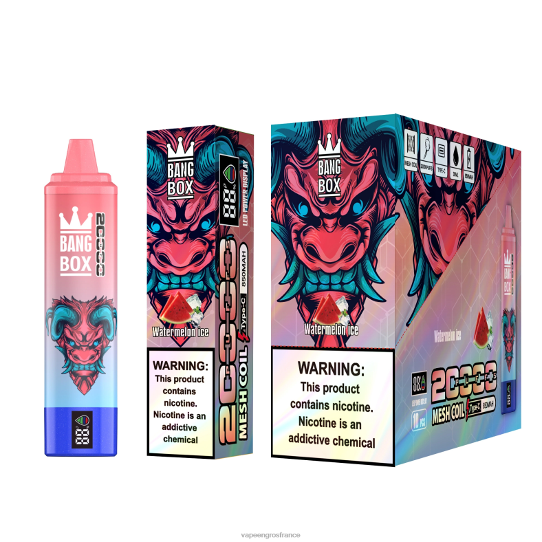 Bang Box 20000 260HZ56 - Vape En Gros France glace à la pastèque