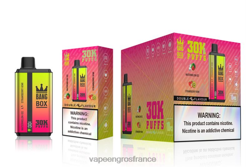 Bang Box 30 000 bouffées double saveurs 260HZ62 - Cigarette Electronique France glace pastèque & fraise kiwi
