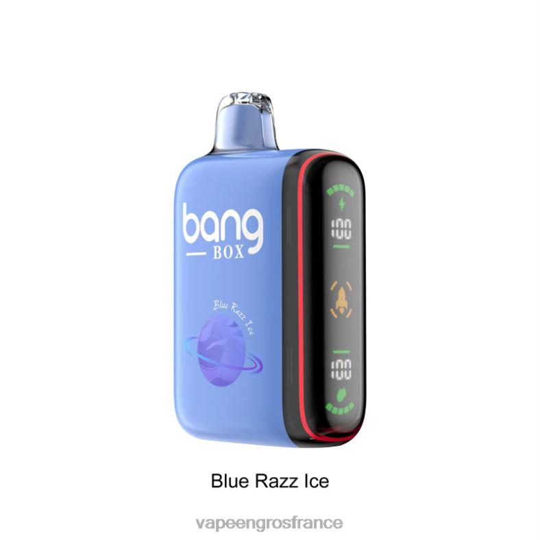 Bang Box Affichage de puissance intelligent de 9 000 à 18 000 bouffées 260HZ26 - Vape En Gros France glace bleue