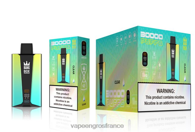 Bang Box Écran intelligent de 30 000 bouffées 260HZ76 - Eliquide France clair