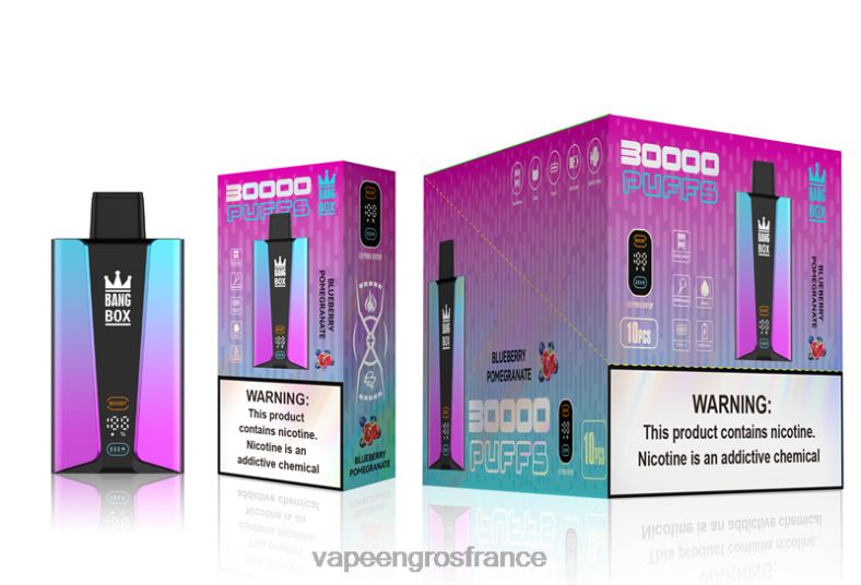 Bang Box Écran intelligent de 30 000 bouffées 260HZ80 - Vape France Paris pomgérante aux myrtilles