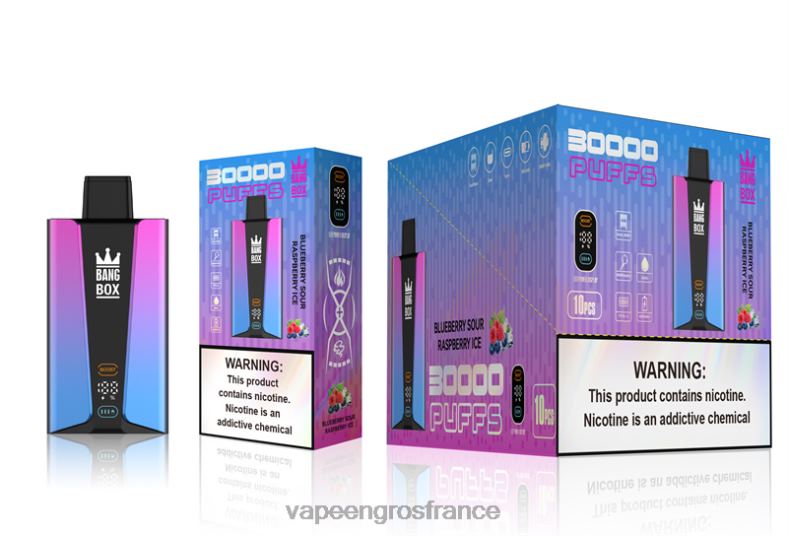 Bang Box Écran intelligent de 30 000 bouffées 260HZ81 - Eliquide France glace à la myrtille et à la framboise