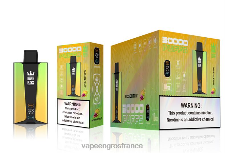 Bang Box Écran intelligent de 30 000 bouffées 260HZ84 - Vape En Gros France fruit de la passion