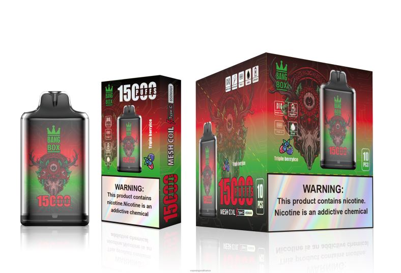 Bang Box s1-15000 bouffées 260HZ104 - Vape En Gros France glace aux trois baies