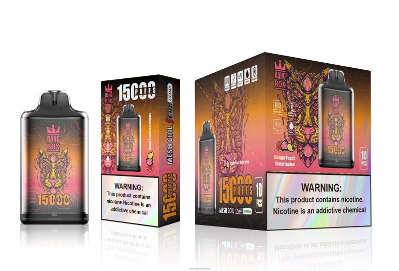Bang Box s1-15000 bouffées 260HZ107 - Cigarette Electronique France mangue pêche pastèque